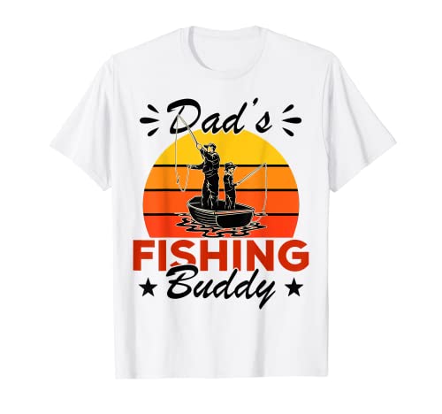 Dad's Fishing Buddy Funny Retro Dad Son Gift For Fisherman Maglietta