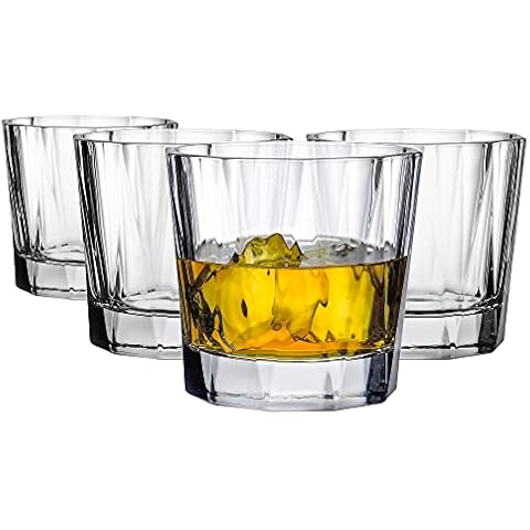 Nude Hemingway Set, Whiskey Glasses, |Lead-free Crystal|, Scotch Glasses for Men and Women Glasses For Home Bar And Dining Glasses, DOF Whisky Glasses Set of 4 Cover