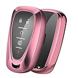 ELOHEI for Chevy Key Fob Cover Case Shell Cover TPU Protector Holder for Chevrolet 2020 2019 2018 2017 2016 Chevy Malibu Camaro Cruze Traverse Spark Equinox Sonic Volt Bolt (Rose Gold)