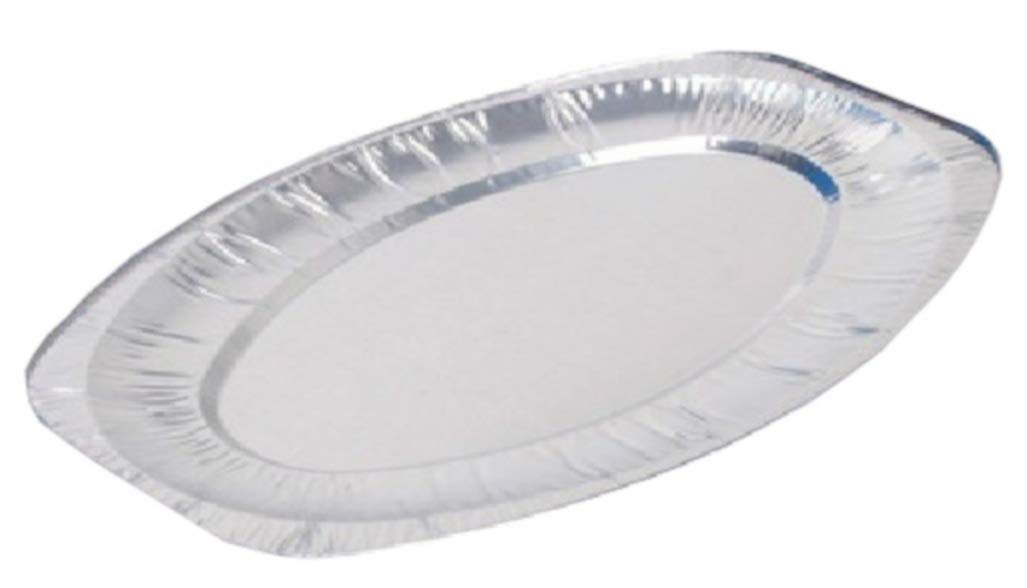 Pack of 10 Embossed Oval Foil Platters 17" Serving
