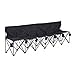 Produktbild Outsunny Campingbank Faltbank Gartenbank Klappbank Bank Camping 6-Sitzer mit Tragetasche, Oxford+Metall, Schwarz/Blau, 279x48x80cm (Schwarz)