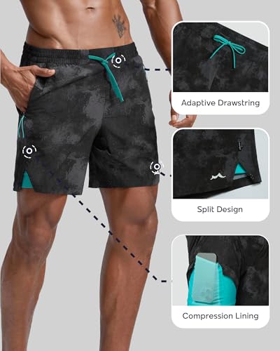 Image of maamgic Men's Athletic Running Shorts with Liner Ultra Lightweight Workout Shorts 5 inch / 7 inch