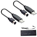 ZHSHXNGY PS/2 USB 変換 コントローラー USB Aコネクタ（オス）-ミニDIN 6pin（メス）PS/2マウス・キーボード用変換アダプタ USB2.0対応 15cm ブラック 2個