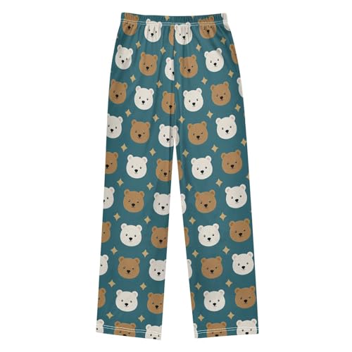 Pajama Pants Bear Star Pattern Long Sleep Pants Lounge Bottoms2
