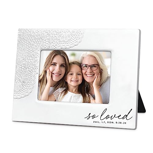 Lighthouse Christian Products Porta-retrato de resina branco com ...