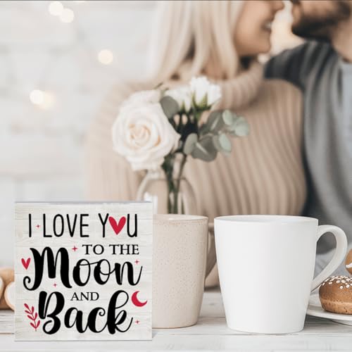 I-Love-You-to-the-Moon-And-Back-Valentines-Decorations-for-the-Home-Valentine-Theme-Decor-Valentine-Day-Gifts-for-Him-Her-Valentines-Day-Table-Decor-5-x-5-inches I Love You to the Moon And Back Valentines Decorations for the Home Valentine Theme Decor Valentine Day Gifts for Him Her Valentines Day Table Decor 5 x 5 inches