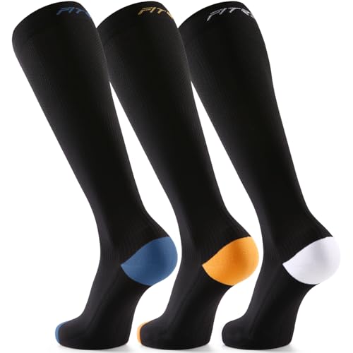 Image of FITRELL 3 Pairs Compression Socks for Women and Men 20-30mmHg-Circulation Support Socks