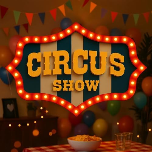 Personalized Vintage Circus Marquee Light Sign, Custom Retro Carnival LED