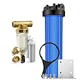 SimPure 100 Micron Spin Down Sediment Filter Combine with 20 inch Whole House Water Filter Housing System, Pre-Filtration System for Well Water and City Water, Better Filtration (DC5P + DB20P)