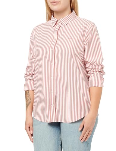 Gant Damen Reg Classic Poplin Striped Shirt Bluse, Rosa, 44 EU – Ansicht 1