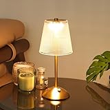 Amingulry Cordless Table Lamp, Rechargeable Battery Operated Lamp, 3 Color Modes & Stepless Dimmable LED Touch Lamp, Portable Retro Gold Metal Beside Lamps for Home Desk Bedroom Restaurant Outdoor - Image 8