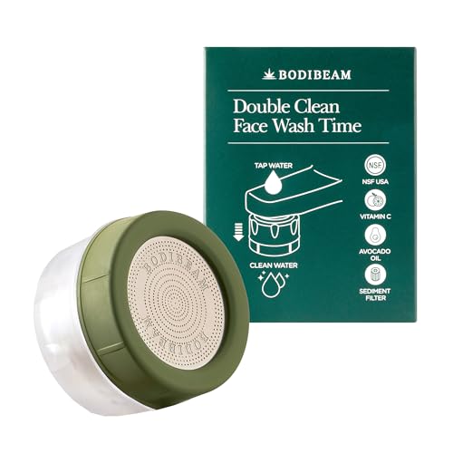 Top 10 Best Bathroom Sink Filter Reviews for Clean Water 6 Water Filter for Sink Faucet, Double-Step Filtration, Vitamin C Gel, NSF Certified, Snowflake Holes - Removes Impurities, Chlorine and Rust - Skin Hydration, Made in Korea, Olive Green