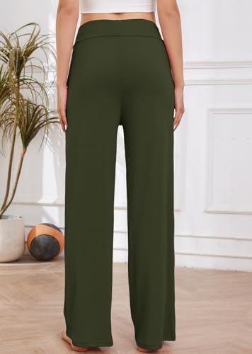 Image of LOCUBE Women's Pajama Pants, Soft Comfy High-Waist Wide-Leg Lounge Pants with Drawstring and Pockets