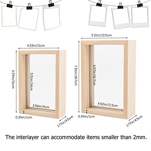 Cadres photo flottants en bois naturel lot de 2 style rustique