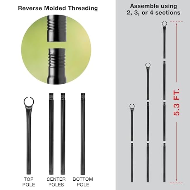 EXCELLO GLOBAL PRODUCTS 2 Pack of 5.3' Deck/Fence String Light Poles