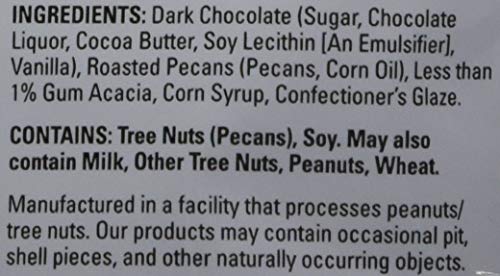 Gourmet Nut Dark Chocolate Covered Pecans, 52% Cacao, Vegan, Non-Dairy, Premium Dark Chocolate, 7 Oz (Pack Of 1)