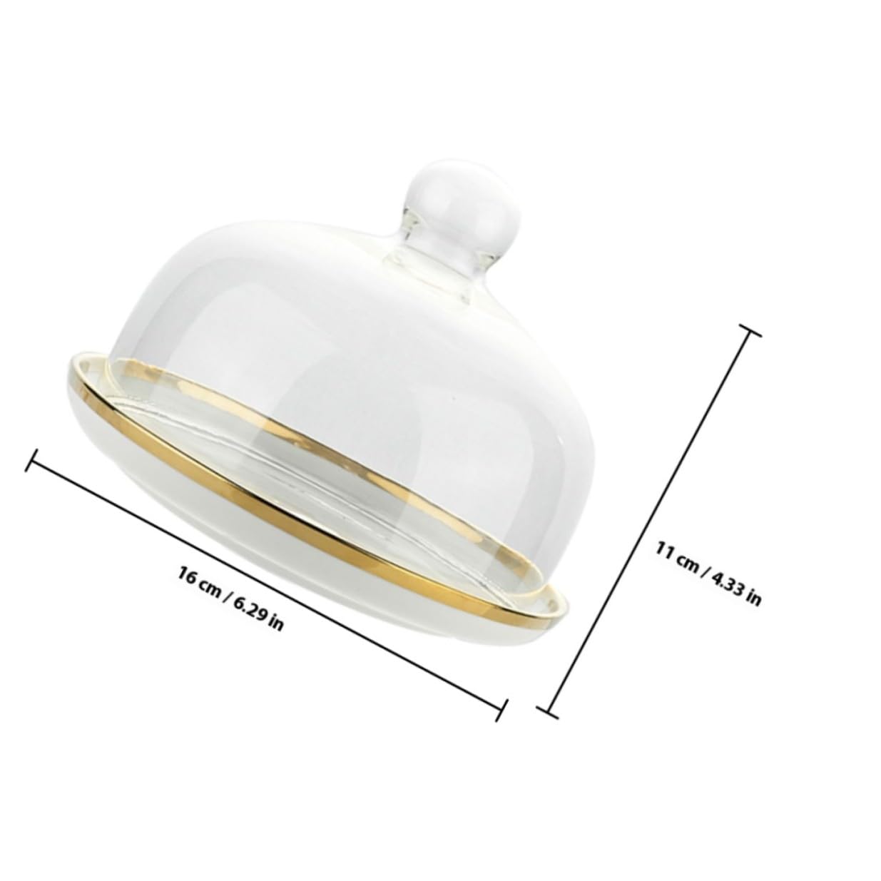 TOYANDONA Cloche à Gâteau pour Garder Les Aliments Frais avec Plateau en Céramique en Verre Couverture Alimentaire pour Repas de Fête et Mariages