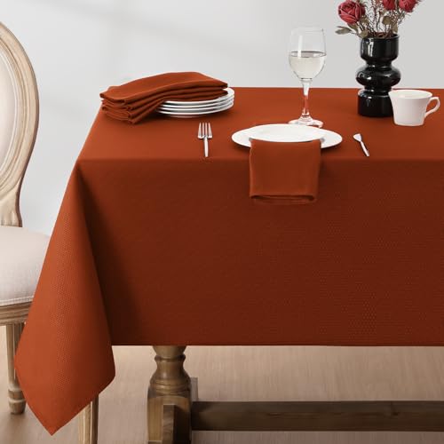 Nappe jacquard anti-tache et infroissable pour table rectangulaire