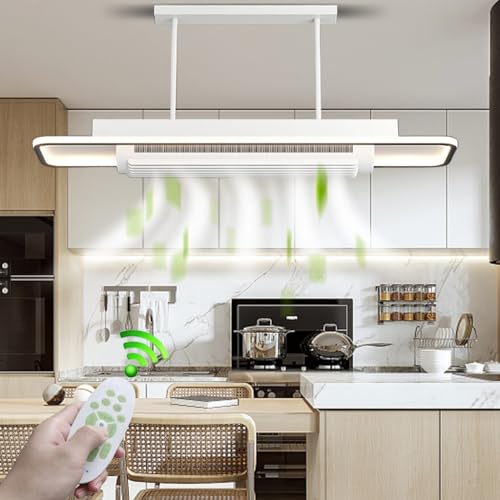 Ventilador De Techo con Control Remoto Y Luces, Ventilador De Techo Empotrado con Luz Led Blanca Regulable, Lámpara De Araña Silenciosa Sin Aspas para Dormitorio, 100 Cm Cuadrados
