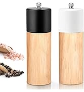 Salt and Pepper Grinder Set of 2, Manual Salt Grinder &amp; Pepper Mill with Adjustable Ceramic Rotor...