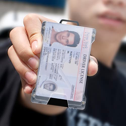 ID Holder Minimalist Wallet – Slim Wallet Credit Card Holder – Aluminum Metal Wallet with Money Clip – Elegant and Modern RFID Wallet for Office, Everyday Use, Black4