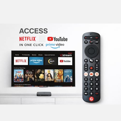 Image of Remote Control Compatible for Airtel Xstream Set Top Box HD & SD Digital TV with Non Voice Function with Netflix, YouTube & Prime Video, Remote Control Made for Airtel Digital TV