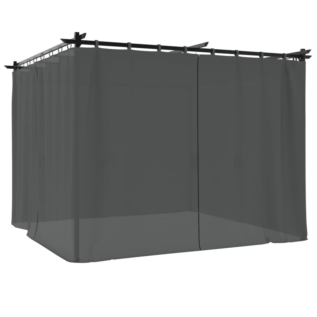 Pawilon z zasłonami antracyt 3 x 3 m stal