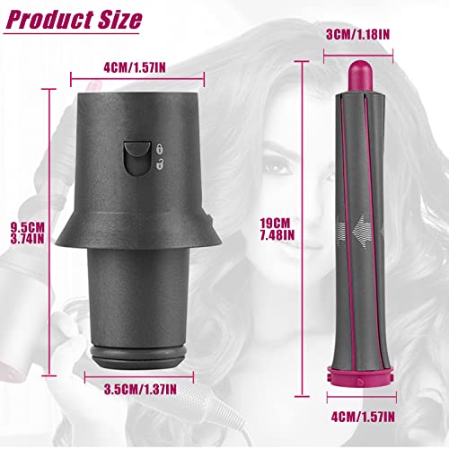 KiimSin Long Hair Hair Curling Tube Compatible Hair Tool and Adapter for Dyson Airwrap Styler Attachment Parts, 1 Adapter to Turn Your Hair Dryer Into Curling Iron and 2Pcs 1.2 Inch/30MM Hair Curling - Image 8
