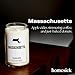 Homesick Scented Candles for Home (Massachusetts) - 13.75 oz Long-Lasting Soy Wax Jar Candle for Women & Men for All Occasions, 60-80 Hours Burn Time - Notes of Coffee & Apple Cider