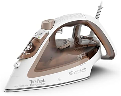 Tefal Easygliss Eco Dampfbügeleisen, 2800 Watt, 240 g/Min. Dampfstoß, 50 g/Min. automatischer Dampf, Vertikaldampf, Durilium AirGlide Bügelsohle, 88% recycelbar, Eco-Modus, mocha/w