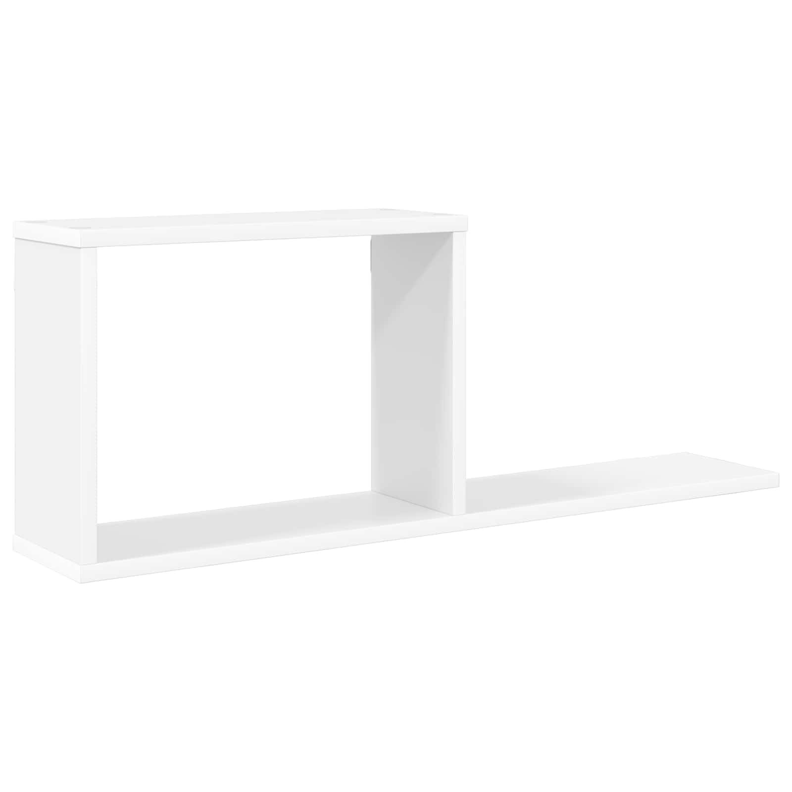 Mensola sospesa in legno bianco, 80 x 15 x 30 cm, montaggio a parete, con molto spazio per soggiorno, camera da letto, ufficio e cucina, design moderno, salvaspazio e stabile