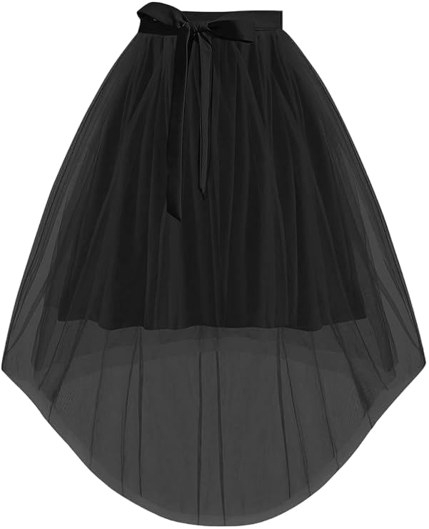 Haloumoning Jupe en tulle pour fille - Ligne A - Couleur unie - Tutu jupe - Taille élastique - Mini jupe décontractée et élégante - Fête - Jupe de ballet...