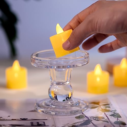 LANKER-24-Pack-Flameless-Led-Tea-Lights-Candles-Flickering-Warm-Yellow-Battery-Operated-Electronic-Fake-Candles--Decorations-for-Halloween-and-Festival-Celebration-Yellow-24Pack