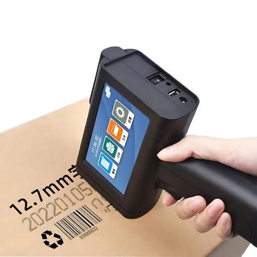 Multi-Language Wall Printing Machine, Handheld Inkjet Printer, 12.7mm Portable Handheld Printer, with 4.3inch Touch Screen, for Metal, Wood, Cloth, Plastic, Glass