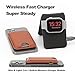 Magnetic Wallet, MagSafe Compatible Card Holder with Wireless Charging, Magnetic Phone Wallet Stand, Charges for iPhone 16/15/14/13/12 Series, Smartwatch, Vegan Leather, Travel Essential, Black