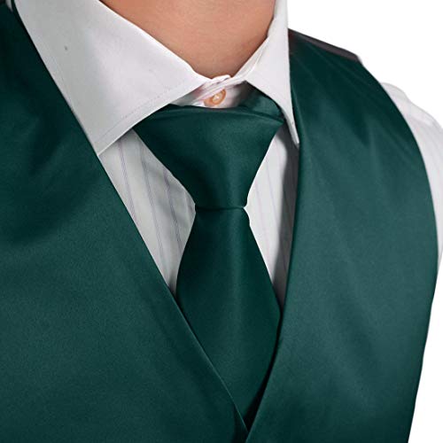 Dan Smith Men's Fashion Design Plain Microfiber Waistcoat For Urban Matching Tie With Bags2