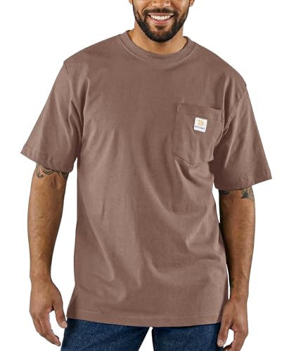 PRIVIMIX Mens Work Loose Fit Pocket T-Shirts Heavyweight Short Sleeve Tee Shirts 100 Cotton Moisture Wicking Shirts Desert XL