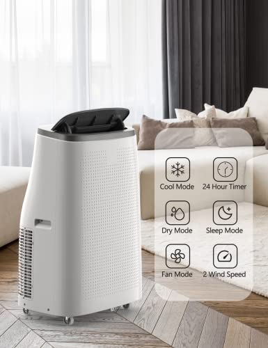 Image of PrecisionAuto Portable Air Conditioner 14000 BTU, 3-in-1 AC Unit with Fan & Dehumidifier - Quiet Cooling for Rooms up to 750 Sq. Ft - LED Display, Remote, 24H Timer, Energy Efficient, Window Kit.