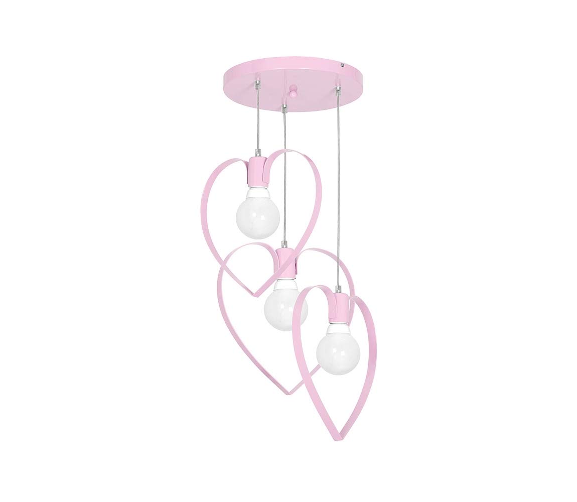 Lampa lampadario cameretta bambini LOVE3 ROSA 9954