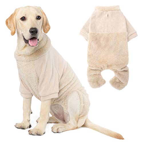 Dog Pajamas - Soft and Warm Fleece Dog Sweater, Dog Winter Coat, Stretchable Dog Jumpsuit, Lightweight Dog Clothes Outfit, for Small Medium Large Dog