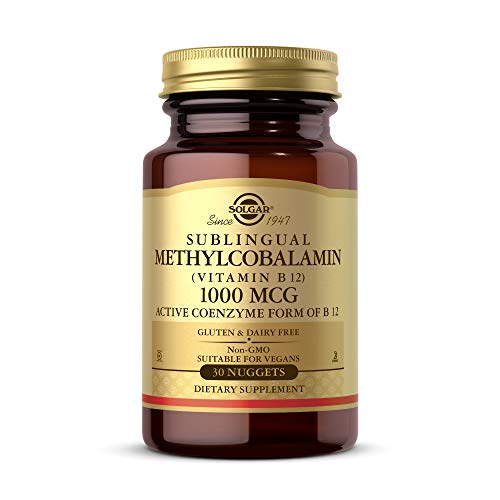 Solgar Methylcobalamin (Vitamin B12) 1000 mcg, 30 Nuggets - Supports Energy Metabolism - Body-Ready, Active Form of B12 - Vitamin B - Non GMO, Vegan, Gluten, Dairy Free, Kosher - 30 Servings