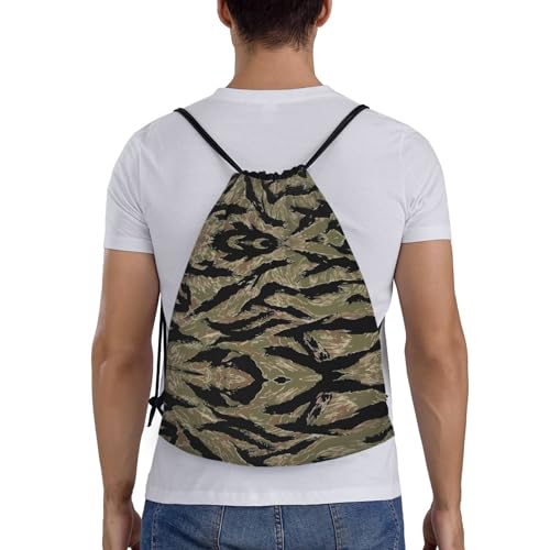 Tiger Stripe Camo Printed Drawstring Bags - Waterproof Gym Bag with Personalized Design - Draw String Bags2