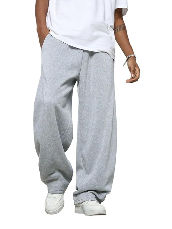 Straight Wide fit Long Length Trouser Style Drawstring Trackpant for Men/Trending Sporty Style, Relaxed Casual Pants for Men-image-38