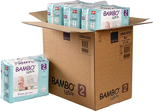 Pañales Bambo Nature Talla 2 – 3 a 6kg (PACK 6 x 30UN)