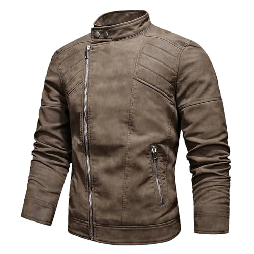 Vestes de moto décontractées au design vintage en cuir PU pour homme