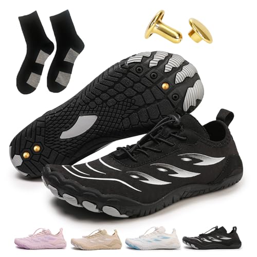 LokoLucx Grounding Shoes with Copper, Conductive Socks & Insoles, Barefoot Water Shoes Women Men, Outdoor Grounded Footwear Healthy Non-Slip Flexible Wide Toe