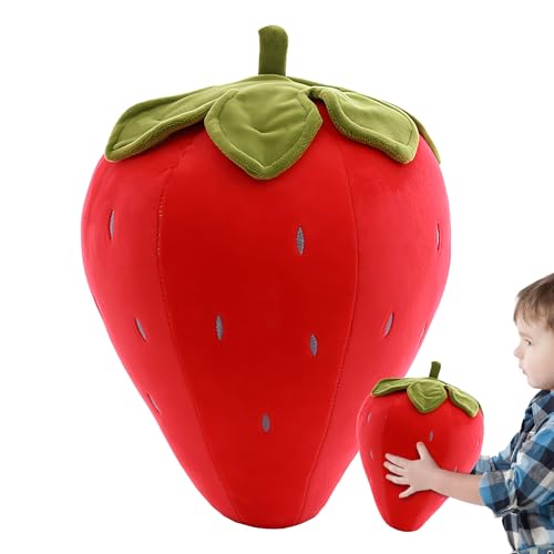 Almohada De Fresa, Lindo Juguete De Lujo De Fruta, Acogedora Almohada Rellena De 25 Cm/9.84 Pulgadas De Decoración Del Hogar Suave Y Cómoda/versátil Para Acurrucarse O Agregar Un Acento Decorativo Y M