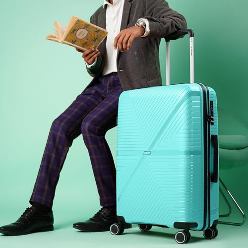 Image of Stony Brook Nasher Miles Axis 75 Cm 28 Inch Polypropylene Hard-Sided 4 Wheels Spinner Check-in Luggage Trolley Bag (Light Blue)