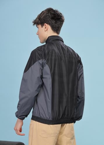 Image of Dollar Men's Polyester Colourblock Windcheater Jacket With Zipper Pockets