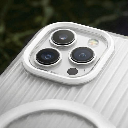 Image of amazon basics Streak Magnetic Protective Cover Compatible with iPhone 15 Pro | MagSafe | Camera & Body Protection|Anti Shock,Scratch Resistant|Precise Cutouts Modern Design|Wireless Charging - White